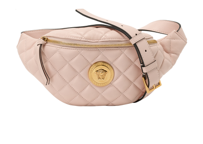 Quilted Medusa Belt Bag, &pound;395, Handbags, Pink, Leather, Front view